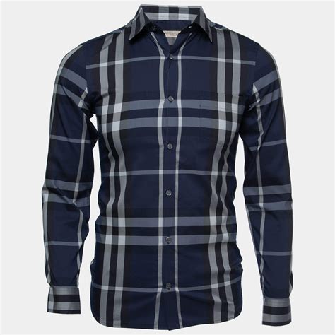 burberry brit navy blue cotton button up|burberry clothing website.